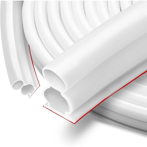 Flexible rubber door seal, 10 mm x 15 mm, self-adhesive, waterproof, for windows and doors, white, 6 m