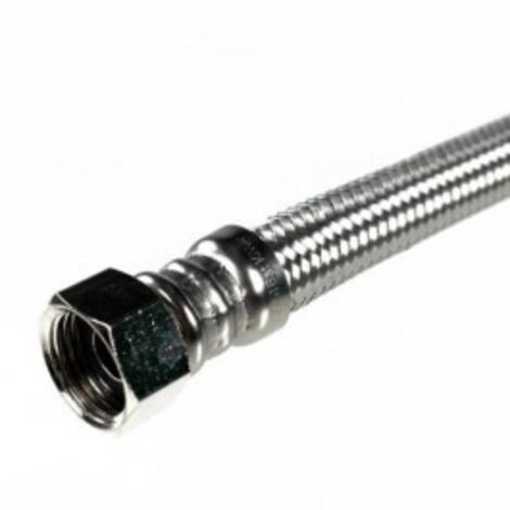 Flexible sanitaire 30cm MF 12x17 DN8 tresse/douille inox 1p