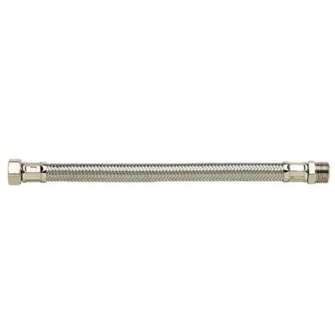 Flexible sanitaire 50cm MF 12x17 DN8 tresse/douille inox 1p