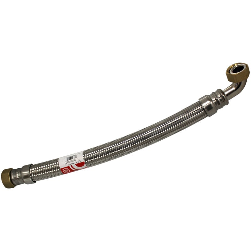 Flexible sanitaire coudé Inox Øintér.26mm - Femelle/Femelle 1'- 500mm - extra twist