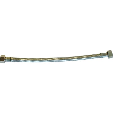 SANITAIRE-DISTRIBUTION Flexible sanitaire inox FF - Longueur : 20 cm - Écrou : 3/8'' - D8