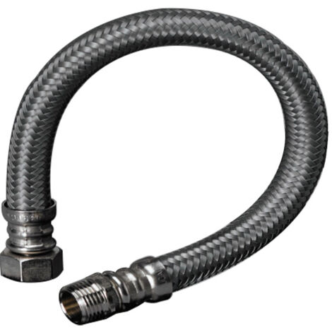 Flexible sanitaire inox FF - Longueur : 70 cm - Écrou : 1/2'' - D13