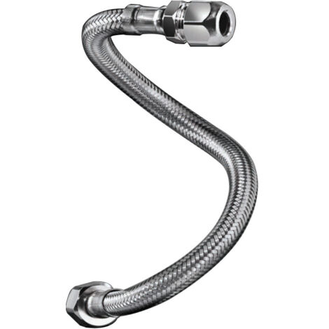 Flexible sanitaire Inox Øintér.8mm - Bicône Ø10 - Mâle 1/2" - 300mm - TAQ BICO