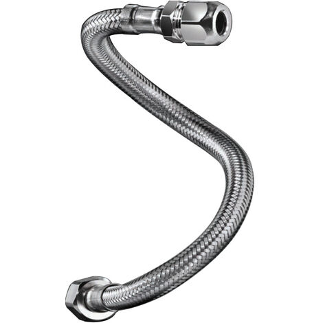 Flexible sanitaire Inox Øintér.8mm - Bicône Ø10 - Mâle 3/8" - 300mm - TAQ BICO