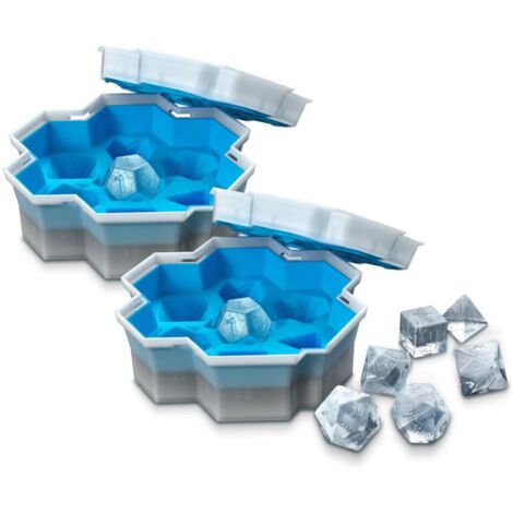 Flexible Silikon-Eiswürfelform mit Sieb und Würfelschale für Spiele