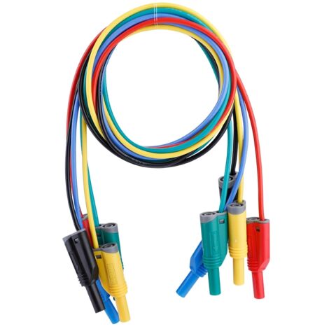 Flexible Silikon-Messleitungen (14 AWG) mit 5 x 4 mm Bananensteckern P1050-1 für Multimeter