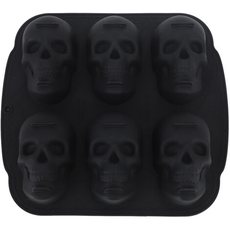 Flexible Silikon-Skelettkopfform für Kuchen, Kekse, Schokolade, Süßigkeiten und Eiscreme – ideal für Halloween