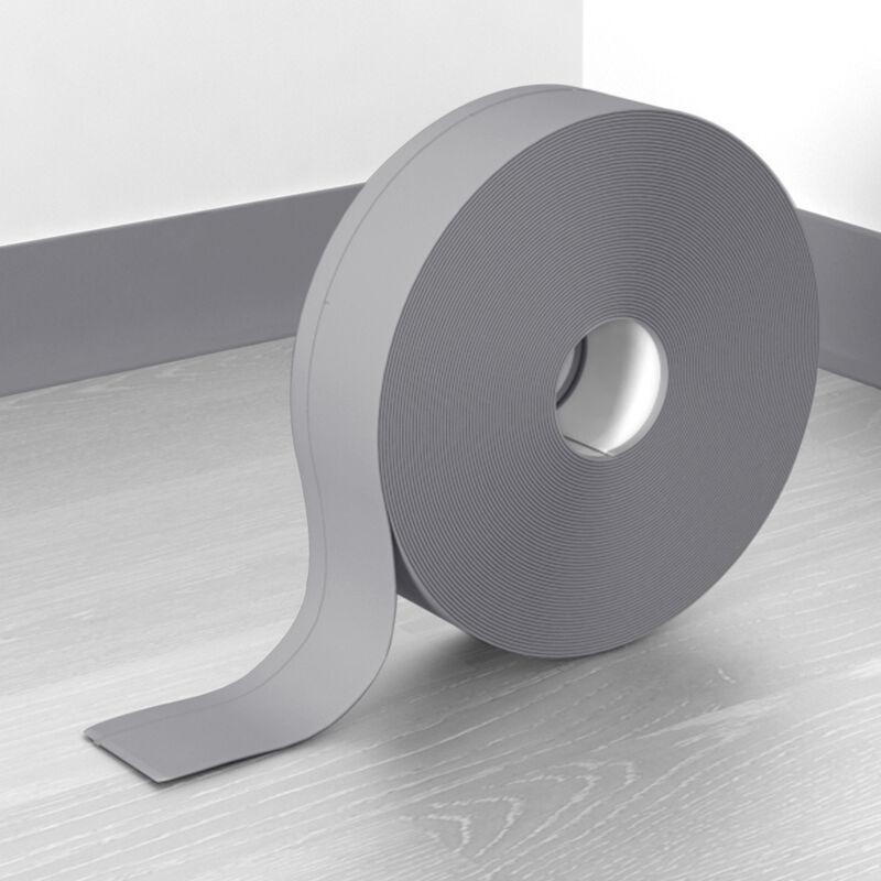Livingandhome - Flexible Skirting Board PVC Strip Self-Adhesive Floor Wall Joint Cove,L10000xH100mm Light Grey