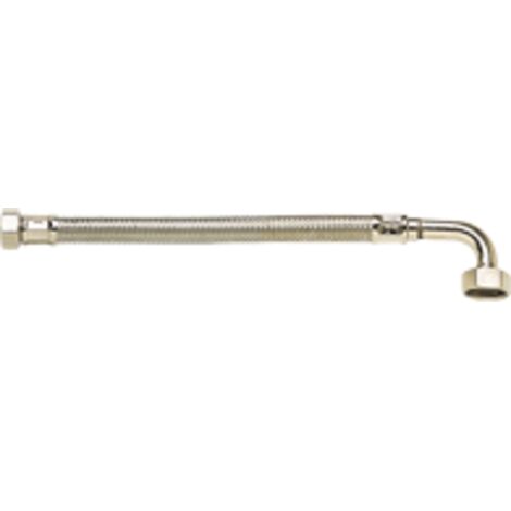Flexible trenzado inoxidable codo serie PLUS - Sanitario - Ø13mm con junta - Macho/Macho 15x21 - 700mm