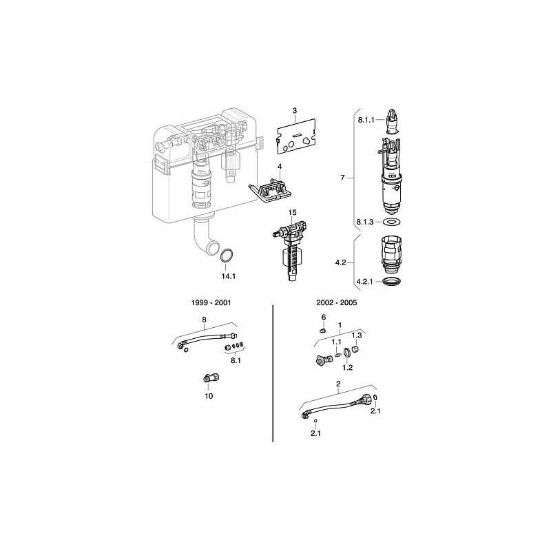 Banyo - Flexible tressé pour Artline réservoir wc encastré