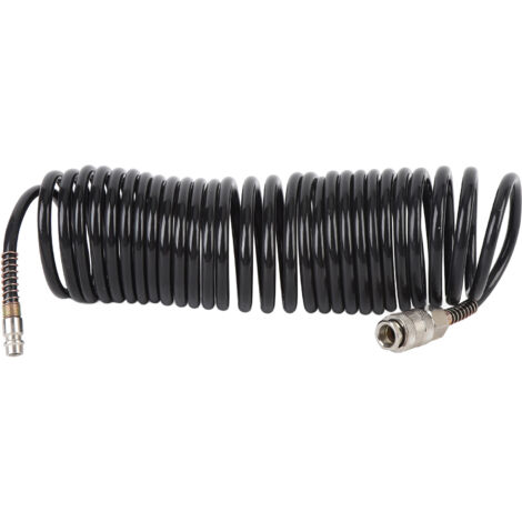 Flexible Tuyau Spiralé PE Cuivre 1/4 Pouce 5m - Antidérapant Léger Haute Pression jusqu'à 10 bar pour Outils Pneumatiques