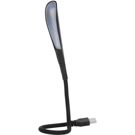 Flexible USB-Leselampe mit 14 LEDs, sanftem Licht und Touch-Steuerung für PC und Laptop – Schwarz, ABS/Silikon, 63 g