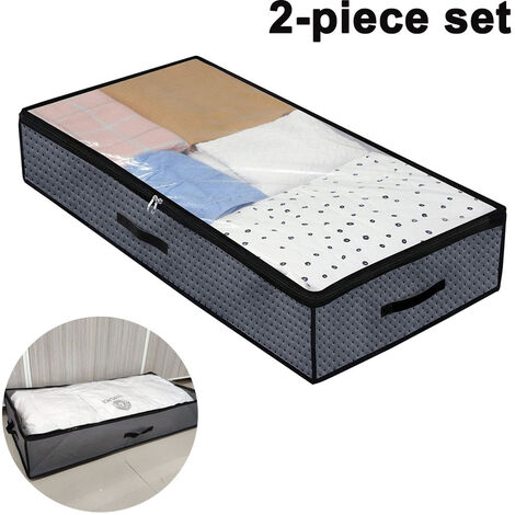 2Pcs Clothes Storage Bag 90L Large Capacity Foldable Closet Organizer with  Thick Fabric Clear, 1 unit - Foods Co.