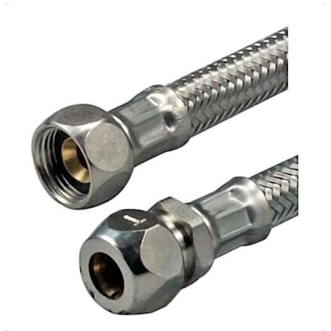 Flexibler Anschlussschlauch FlexSchlauch Silikon, Überwurf x Quetschverschraubung 3/8 x 3/8 x 300mm