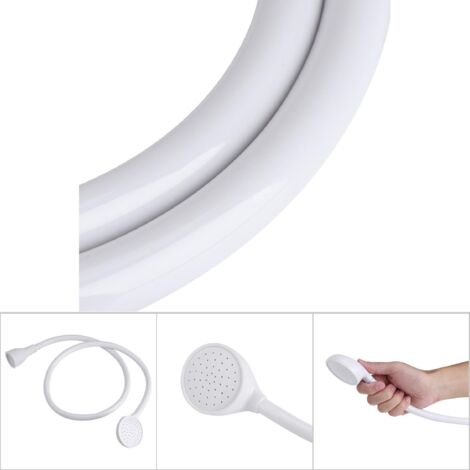 Flexibler Duschschlauch für Haustiere – Einzel-/Doppelhahnmodell – 95/108 cm Gummischlauch – Weiß – Wasserhahnaufsatz zum Baden und Fellwaschen von Haustieren