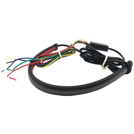 Flexibler LED-Lichtstreifen für Motorräder mit Heckbrems-Blinker, Rücklicht, rot/bernsteinfarben