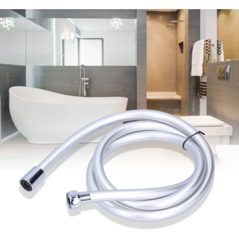 Flexibler PVC-Duschschlauch, 1,5 m, silberfarben – hitze- und druckbeständig, G1/2-Zoll-Gewinde, Kupferanschlüsse, EPDM-Dichtung