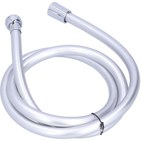 Flexibler PVC-Duschschlauch, 1,5 m, silberfarben, platzsicher, für Duschkopf und Warmwasserbereiter, Badezimmerzubehör