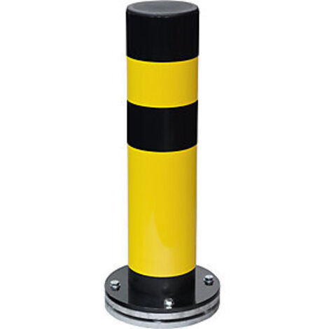 Flexibler Rammschutz-Poller, drehbar, zum Aufdübeln, gelb beschichtet,  Höhe 700 mm, Durchm. 159 mm