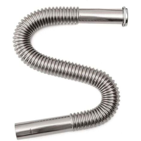 Flexibler Siphon aus Edelstahl, flexibles Abflussrohr für Waschbecken, Badezimmer, Küche, Wasserschlauch
