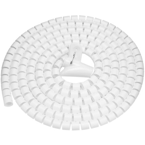 Flexibler Spiralkabelschlauch – Kabelorganisator – Weißer Kabelschutz 3 m x 16 mm – Kabelmanagement