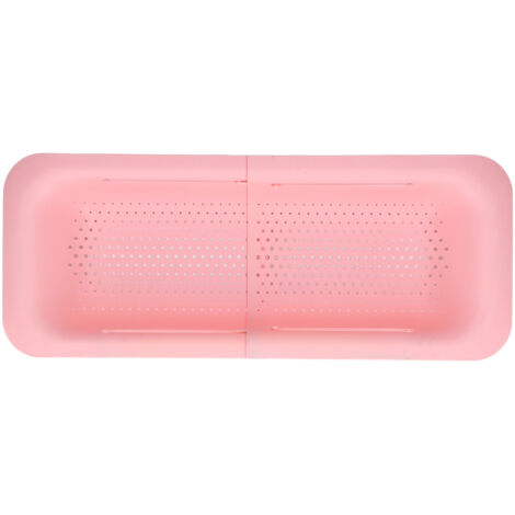 Flexibler, teleskopierbarer Abtropfkorb aus ABS mit Hohlboden – Küchenaccessoire – Rosa