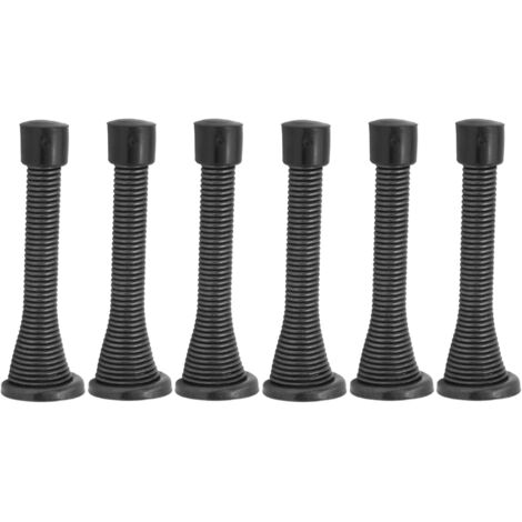 Flexibler Türstopper aus Stahlfeder, 7,6 cm (3 Zoll), 6er-Packung, mattschwarz