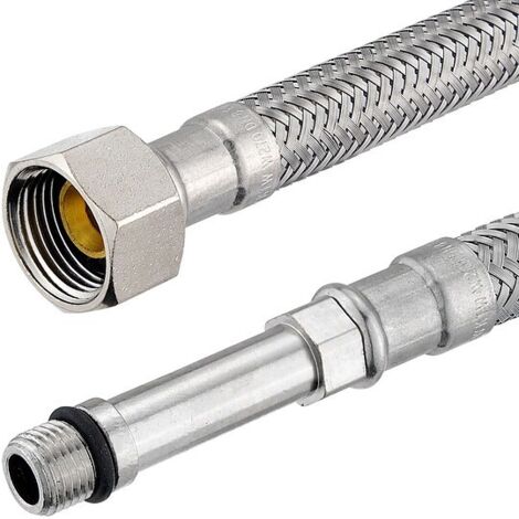 Flexibler Verbindungsschlauch - 1 x Überwurfmutter 3/8'' mit Dichtung und 1 x Armaturendirektanschluss M10 - Länge 500 mm