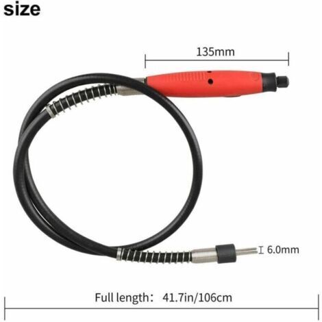 Flexibler Wellenadapter, flexibles Bohrfutter mit Verlängerungskabel, kompatibel mit Dremel-Rotationsschleifern (6 mm)