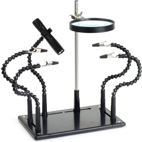 Flexibles 4-Arm-Stativ MitKlemmen + Lupe + LED-Leuchte Zd-11p-1