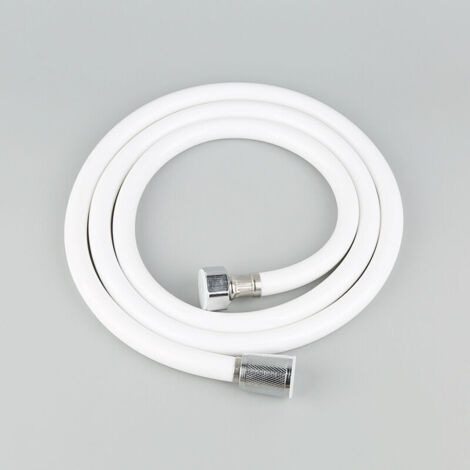 Flexibles de douche  Tuyau de douche en silicone, résistant aux températures élevées et aux fuites d'eau, anti-torsion et sans enchevêtrement - Blanc