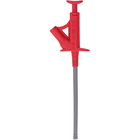 Flexibles Testkabel mit 4-mm-Bananenstecker und Haken (Rot)