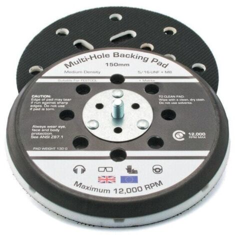 Flexipads 17099 Flexipads 150MM (6") 5/16" M8 Velc Multi-hole DA