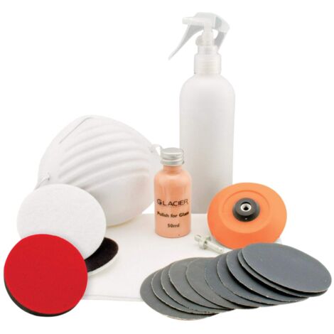 Flexipads World Class GLACIER Advanced Glass Polishing Kit (Model FLEGP202) for Professional Glass Restoration and Polishing