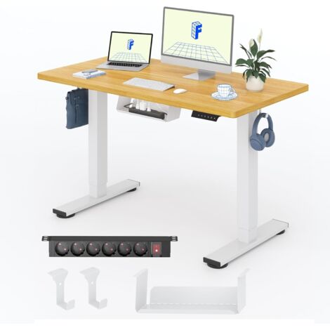 FLEXISPOT Bureau Assis Debout 100x60cm Une Pièce, Maple