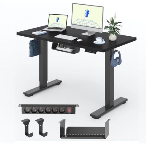 FLEXISPOT Bureau Assis Debout 100x60cm Une Pièce, Noir