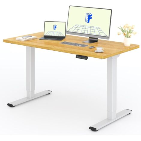 FlexiSpot Bureau Assis Debout Une Pièce 2 Mot 120×80. Blanc+Blanc
