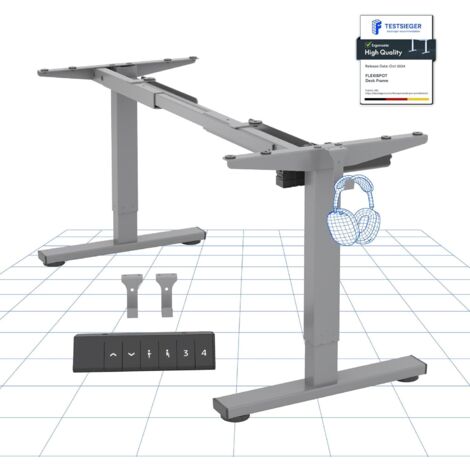 FlexiSpot Cadre de Bureau Réglable Électrique Anti-Collision Gris