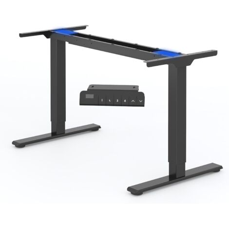 FlexiSpot Cadre de Bureau Réglable en Hauteur 2 Moteurs, Noir