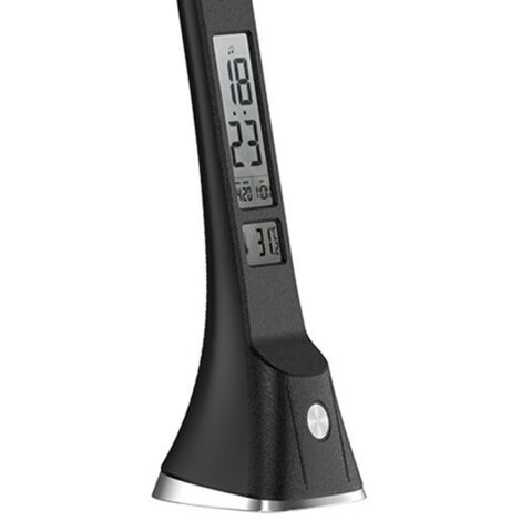 Flexo Apofilita 5w 400lm Negro 4000k 28x8x25cm Reg.3 Intensidades Digital C/fecha-hora-alarma-temp.
