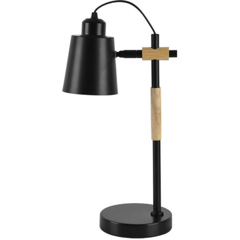 Flexo articulé Liena 1xE27 Noir/Hêtre 40cm Série Liena