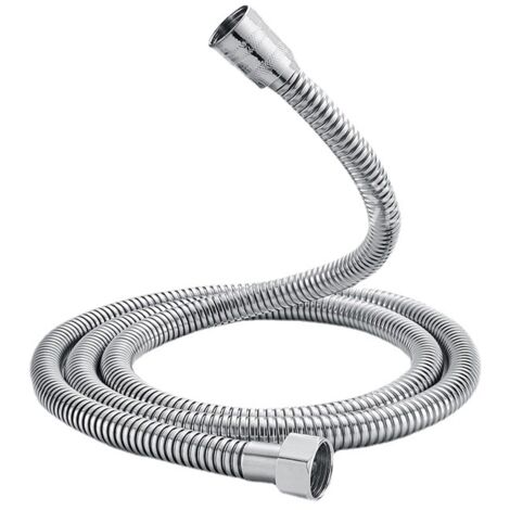Flexo de ducha universal (G1/2 pulgada, 2M), flexo de ducha antitorsión y antitorsión, acero inoxidable/cromo