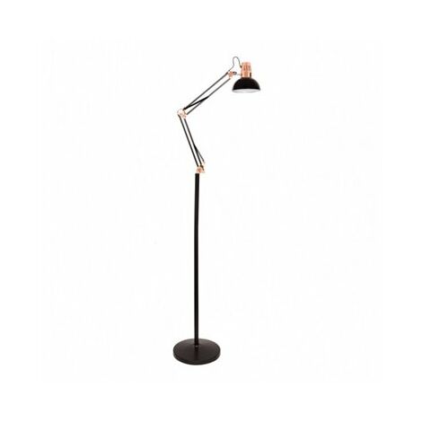 Flexo De Pie Articulable Rutilo 1xe27 Negro/cobre 180x28x28 Cm