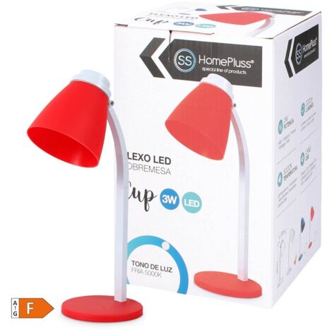 Flexo de sobremesa con cable USB 3W Rojo