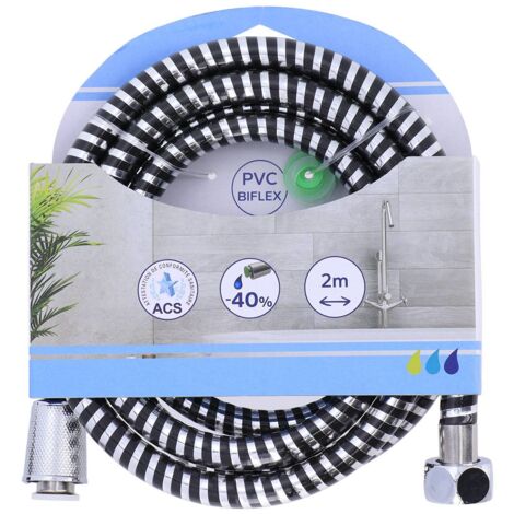 Flexo ducha pvc 200cm - negro plata - Tendance