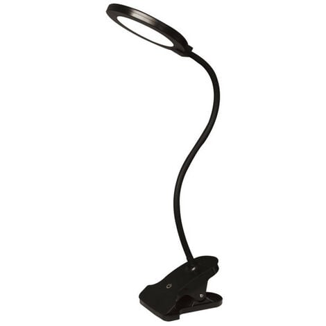 Flexo negro de pinza para mesa PINGUIN led 7w ALEMAR