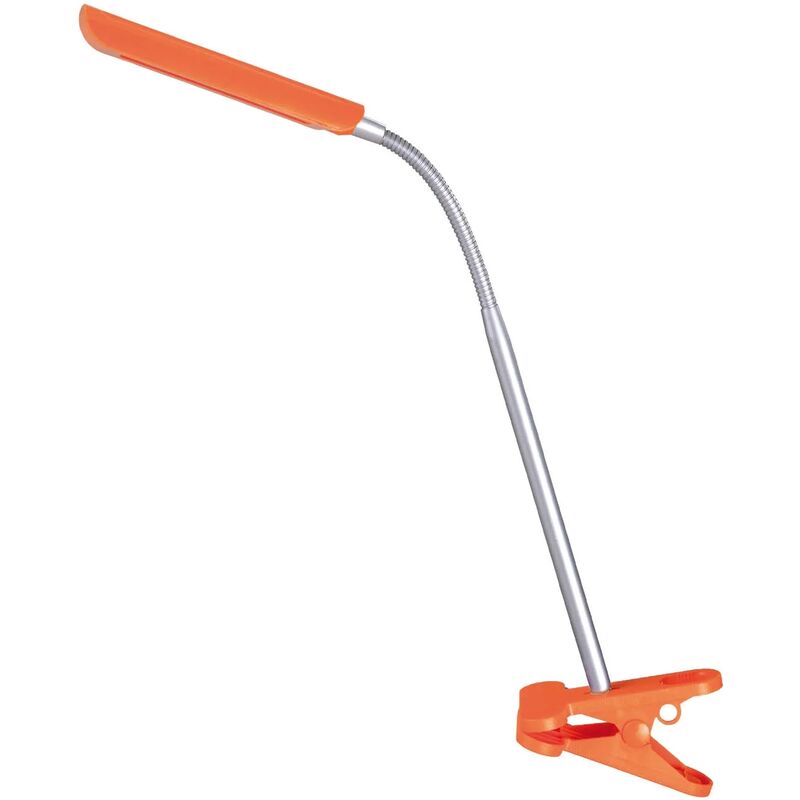 

FLEXO PINZA LED CLEO NARANJA-PLATA - Lúzete