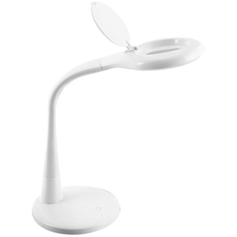 Flexo plath white 8w 595lm 5000k c/lupa reg.inten flexib flexib orientab tactil 43x18x38cm