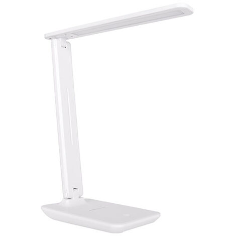 Flexo serie MOBIL 5W LED 3000-4000-6500K, con base de carga para movil en blanco.