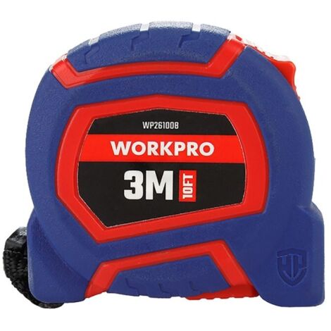 Flexómetro 3m x 16mm con hoja revestida de nylon workpro